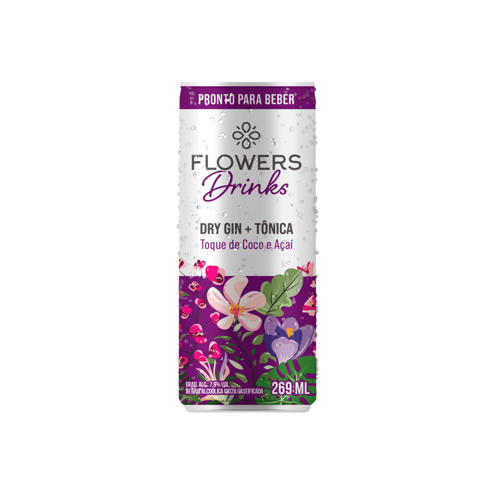 Gin Tônica Flowers Drinks Coco com Açaí Fardo 6x269ml