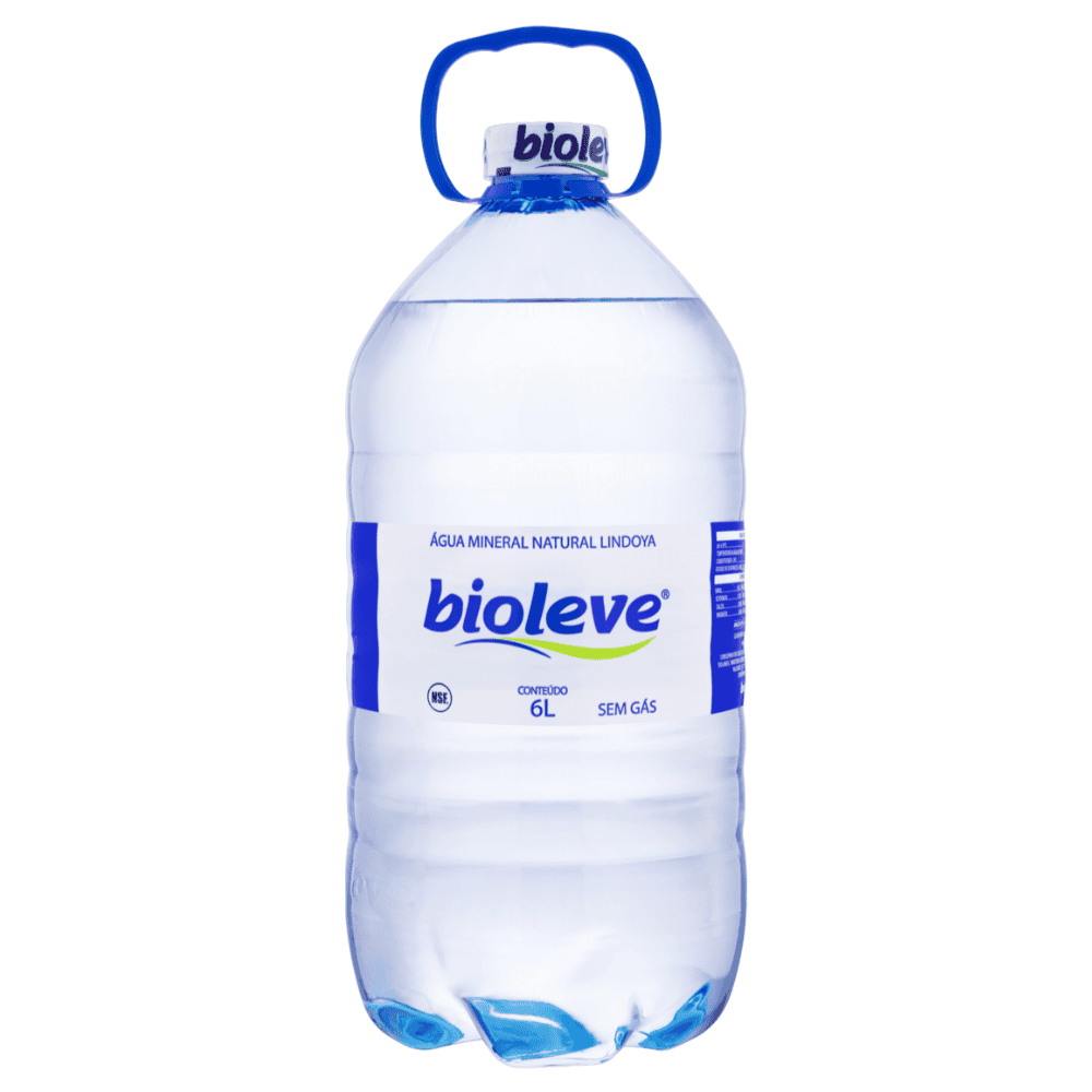 Água Mineral Natural Bioleve sem gás Galão Fardo 2x6000ml